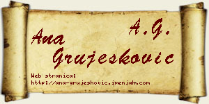 Ana Grujesković vizit kartica